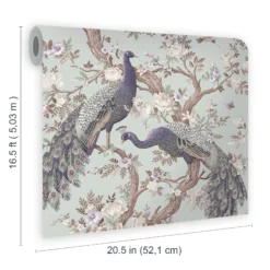 Laura Ashley Belvedere Duck Egg Peacock Smooth Wallpaper -Trade Point Sale laura ashley belvedere duck egg peacock smooth wallpaper5011583468380 02t bq