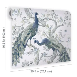 Laura Ashley Belvedere Midnight Peacock Smooth Wallpaper -Trade Point Sale laura ashley belvedere midnight peacock smooth wallpaper5011583468359 02t bq