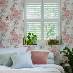 Laura Ashley Country Charm Pink Floral Smooth Wallpaper -Trade Point Sale laura ashley country charm pink floral smooth wallpaper5011583524178 21i bq