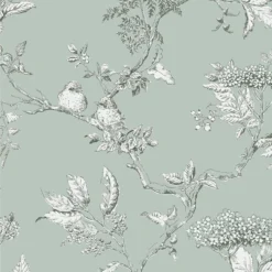 Laura Ashley Elderwood Duck Egg Floral Smooth Wallpaper -Trade Point Sale laura ashley elderwood duck egg floral smooth wallpaper5011583466799 37c bq