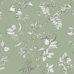 Laura Ashley Elderwood Sage Floral Smooth Wallpaper 9 Laura Ashley Elderwood Sage Floral Smooth Wallpaper -Trade Point Sale laura ashley elderwood sage floral smooth wallpaper5011583466881 02c bq