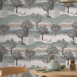 Laura Ashley Hartingdon Cream & Green Landscape Smooth Wallpaper -Trade Point Sale laura ashley hartingdon cream green landscape smooth wallpaper5011583546231 21i bq