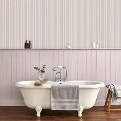 Laura Ashley Heacham Blush Stripe Smooth Wallpaper -Trade Point Sale laura ashley heacham blush stripe smooth wallpaper5011583493160 20i bq