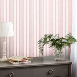Laura Ashley Heacham Blush Stripe Smooth Wallpaper -Trade Point Sale laura ashley heacham blush stripe smooth wallpaper5011583493160 21i bq
