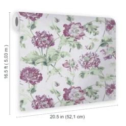 Laura Ashley Hepworth Grape Floral Smooth Wallpaper -Trade Point Sale laura ashley hepworth grape floral smooth wallpaper5011583493108 02t bq