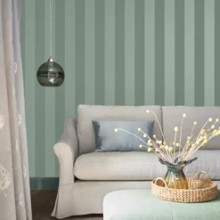 Laura Ashley Heritage Inspired Green Stripe Smooth Wallpaper -Trade Point Sale laura ashley heritage inspired green stripe smooth wallpaper5011583524147 21i bq