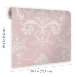 Laura Ashley Josette Amethyst Damask Smooth Wallpaper -Trade Point Sale laura ashley josette amethyst damask smooth wallpaper5011583467871 02t bq