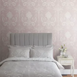 Laura Ashley Josette Amethyst Damask Smooth Wallpaper -Trade Point Sale laura ashley josette amethyst damask smooth wallpaper5011583467871 21i bq