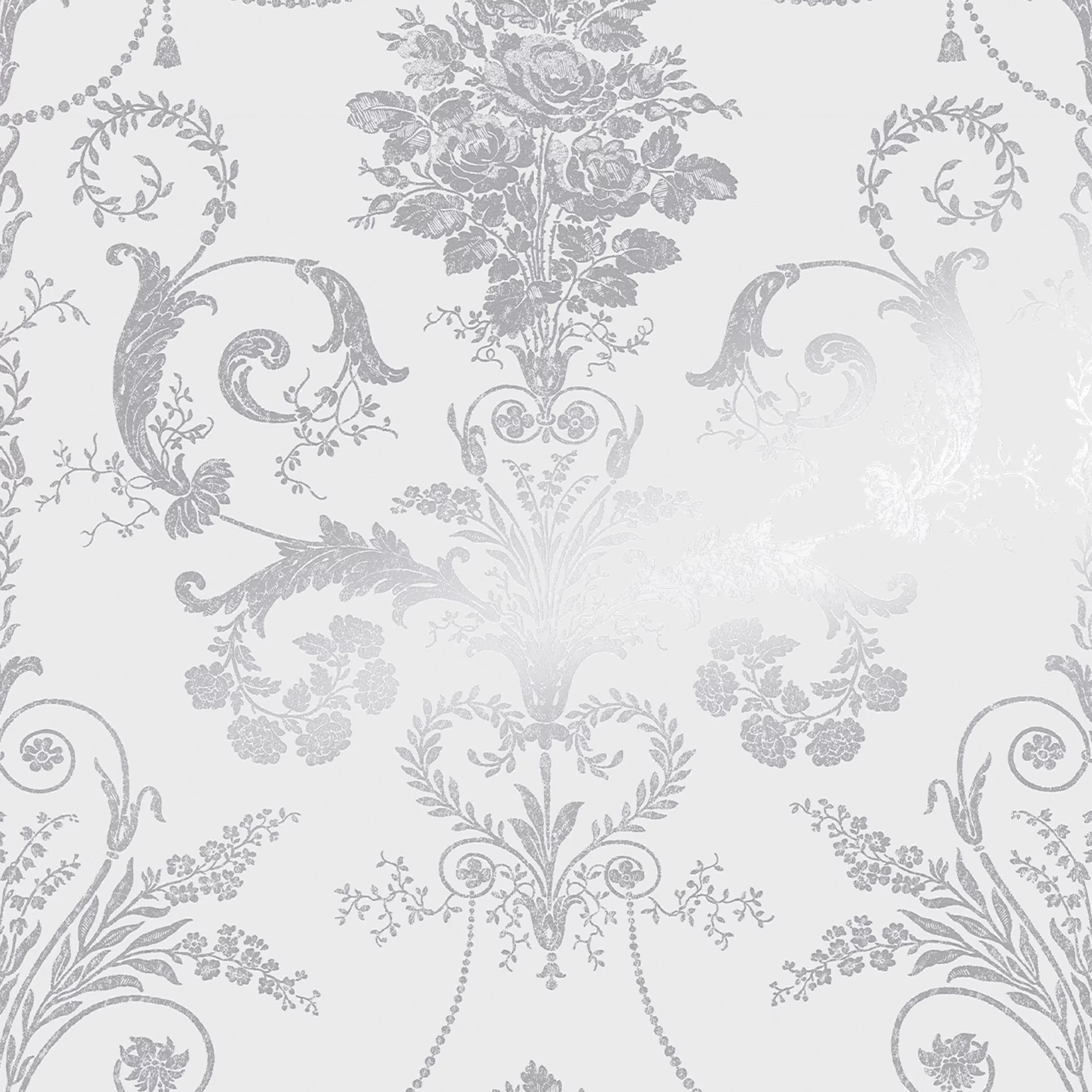 Laura Ashley Josette Damask Silver Effect Smooth Wallpaper 3 Laura Ashley Josette Damask Silver Effect Smooth Wallpaper