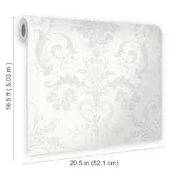 Laura Ashley Josette Damask Silver Effect Smooth Wallpaper 13 Laura Ashley Josette Damask Silver Effect Smooth Wallpaper -Trade Point Sale laura ashley josette damask silver effect smooth wallpaper5011583467819 02t bq
