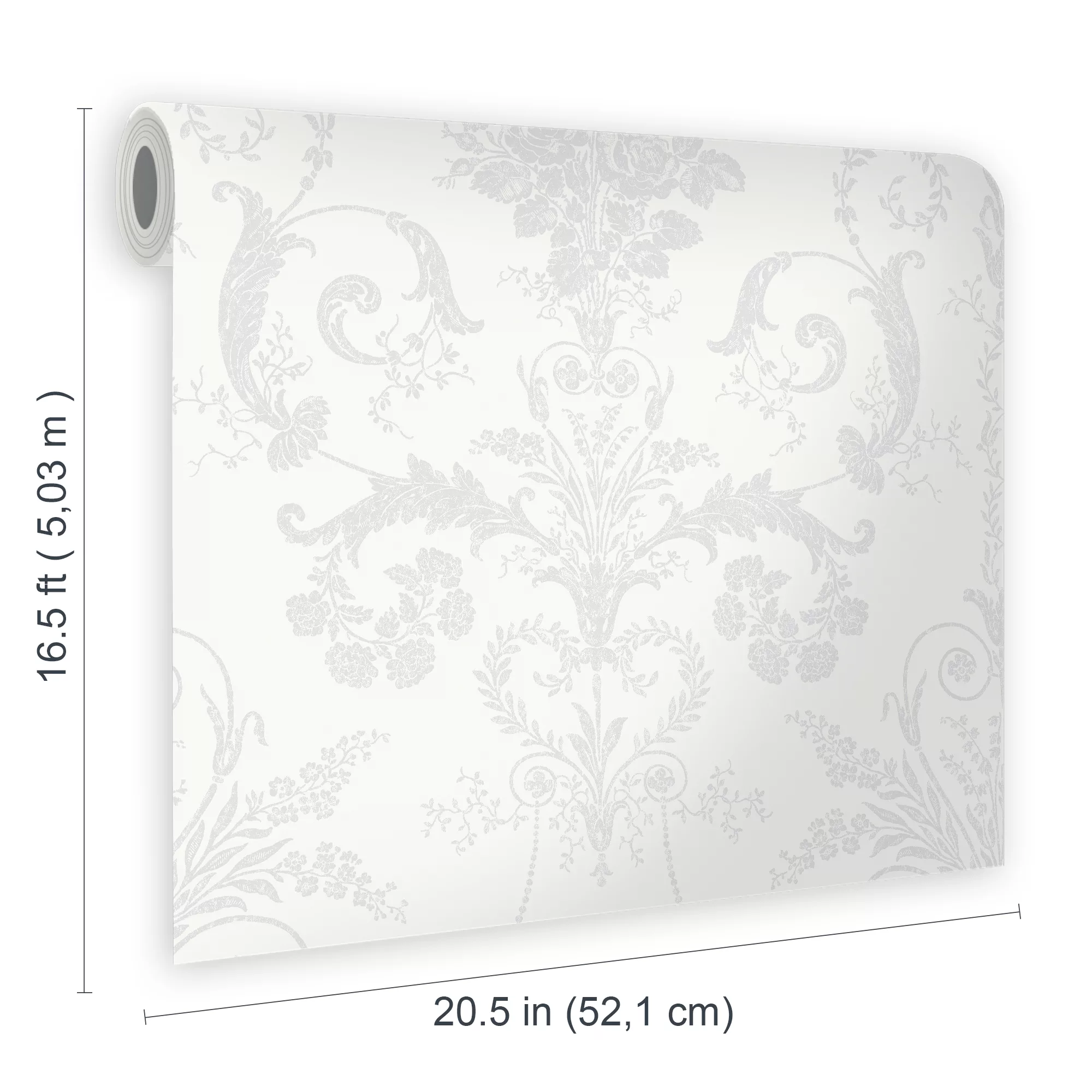 Laura Ashley Josette Damask Silver Effect Smooth Wallpaper 8 Laura Ashley Josette Damask Silver Effect Smooth Wallpaper - Image 6