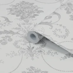 Laura Ashley Josette Damask Silver Effect Smooth Wallpaper 9 Laura Ashley Josette Damask Silver Effect Smooth Wallpaper -Trade Point Sale laura ashley josette damask silver effect smooth wallpaper5011583467819 36c bq