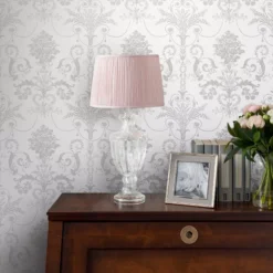 Laura Ashley Josette Dove Grey & White Damask Smooth Wallpaper -Trade Point Sale laura ashley josette dove grey white damask smooth wallpaper5011583467994 21i bq