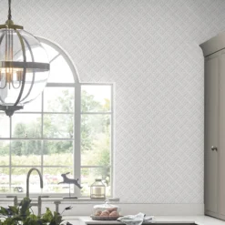 Laura Ashley Mr Jones White Geometric Smooth Wallpaper -Trade Point Sale laura ashley mr jones white geometric smooth wallpaper5011583468892 20i bq