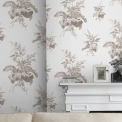 Laura Ashley Narberth Grey Leaves Smooth Wallpaper -Trade Point Sale laura ashley narberth grey leaves smooth wallpaper5011583545999 21i bq