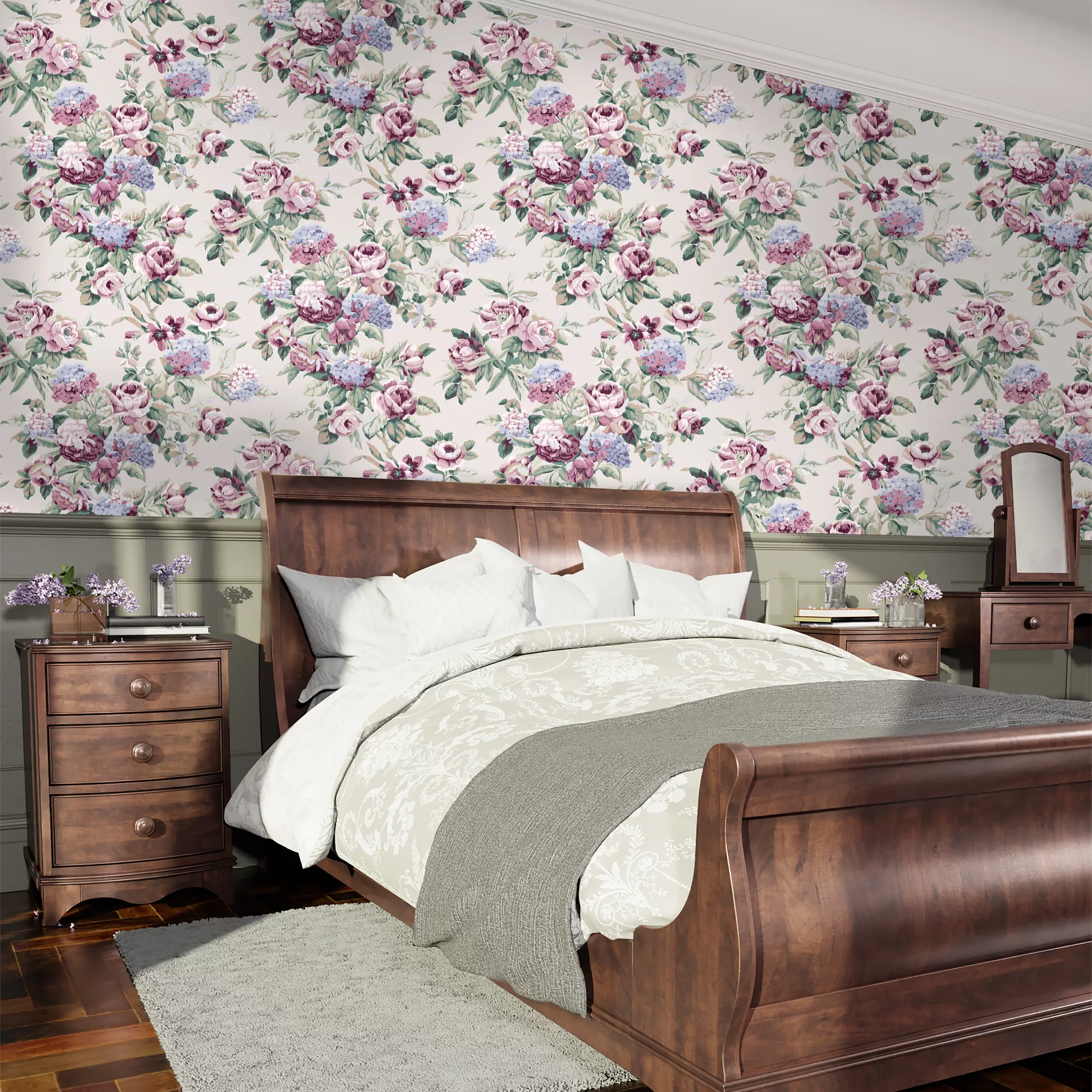 Laura Ashley Pembrey Hazelnut Floral Smooth Wallpaper 5 Laura Ashley Pembrey Hazelnut Floral Smooth Wallpaper - Image 3