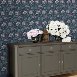 Laura Ashley Portia Dark Seaspray Floral Smooth Wallpaper -Trade Point Sale laura ashley portia dark seaspray floral smooth wallpaper5011583486803 20i bq