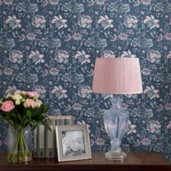 Laura Ashley Portia Dark Seaspray Floral Smooth Wallpaper -Trade Point Sale laura ashley portia dark seaspray floral smooth wallpaper5011583486803 21i bq