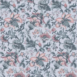 Laura Ashley Portia Pale Slate Floral Smooth Wallpaper