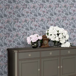 Laura Ashley Portia Pale Slate Floral Smooth Wallpaper -Trade Point Sale laura ashley portia pale slate floral smooth wallpaper5011583486834 21i bq