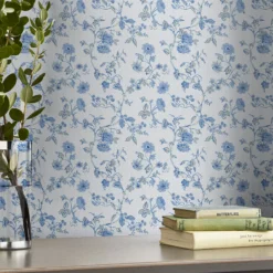 Laura Ashley Rambling Rector Blue Sky Floral Smooth Wallpaper -Trade Point Sale laura ashley rambling rector blue sky floral smooth wallpaper5011583492804 20i bq