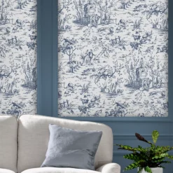 Laura Ashley Romantic Opulence Blue Classical Smooth Wallpaper -Trade Point Sale laura ashley romantic opulence blue classical smooth wallpaper5011583524628 20i bq