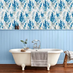 Laura Ashley Stocks Blue Sky Floral Smooth Wallpaper 11 Laura Ashley Stocks Blue Sky Floral Smooth Wallpaper -Trade Point Sale laura ashley stocks blue sky floral smooth wallpaper5011583492835 21i bq