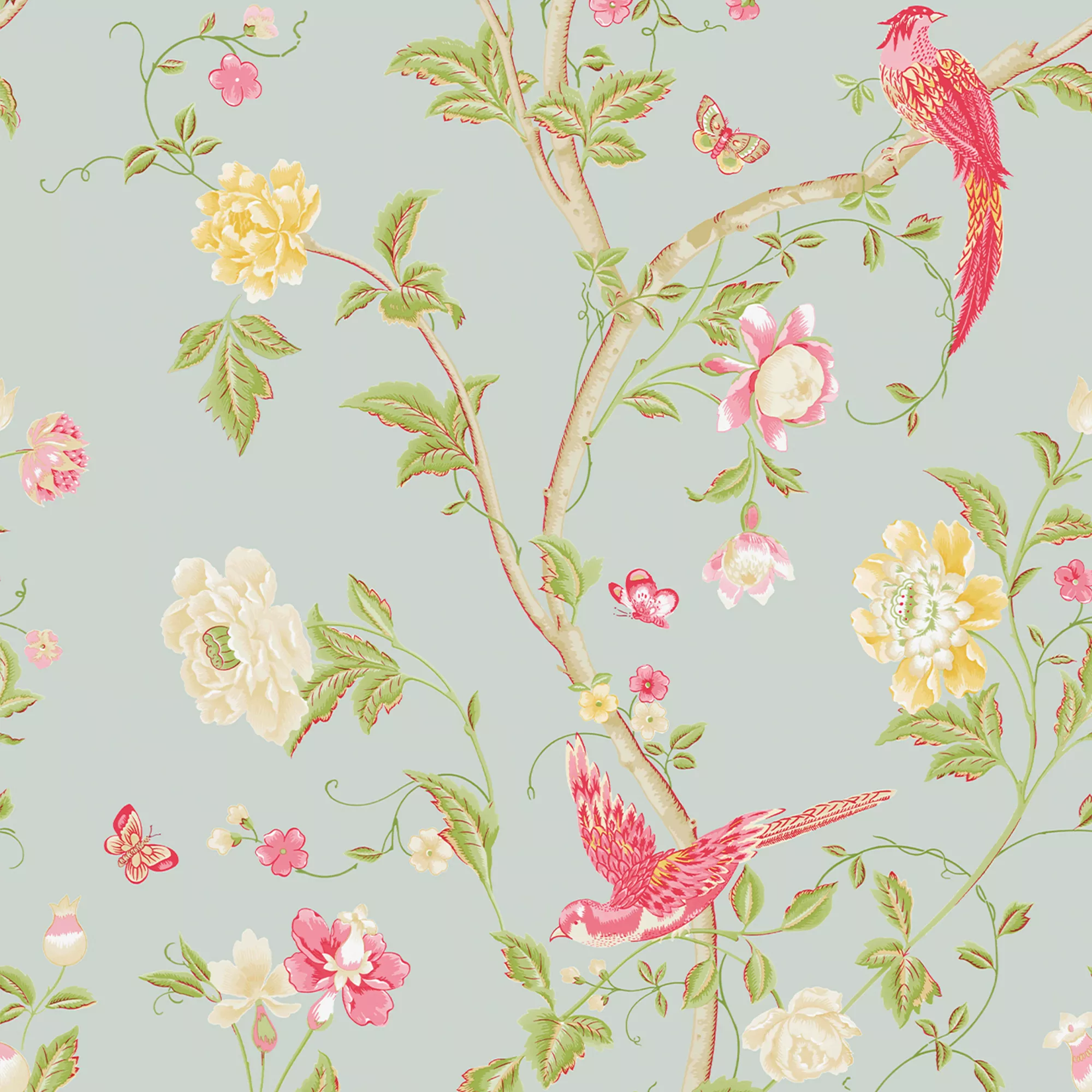 Laura Ashley Summer Palace Duck Egg Floral Smooth Wallpaper 3 Laura Ashley Summer Palace Duck Egg Floral Smooth Wallpaper
