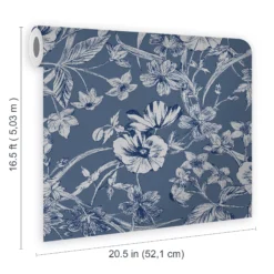 Laura Ashley Summerhill Midnight Blue Floral Smooth Wallpaper 13 Laura Ashley Summerhill Midnight Blue Floral Smooth Wallpaper -Trade Point Sale laura ashley summerhill midnight blue floral smooth wallpaper5011583524383 02t bq