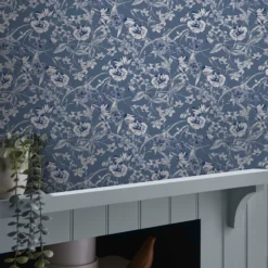 Laura Ashley Summerhill Midnight Blue Floral Smooth Wallpaper 12 Laura Ashley Summerhill Midnight Blue Floral Smooth Wallpaper -Trade Point Sale laura ashley summerhill midnight blue floral smooth wallpaper5011583524383 21i bq