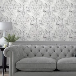 Laura Ashley Tregaron Grey Animal Smooth Wallpaper -Trade Point Sale laura ashley tregaron grey animal smooth wallpaper5011583546538 20i bq