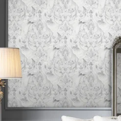Laura Ashley Tregaron Grey Animal Smooth Wallpaper -Trade Point Sale laura ashley tregaron grey animal smooth wallpaper5011583546538 21i bq