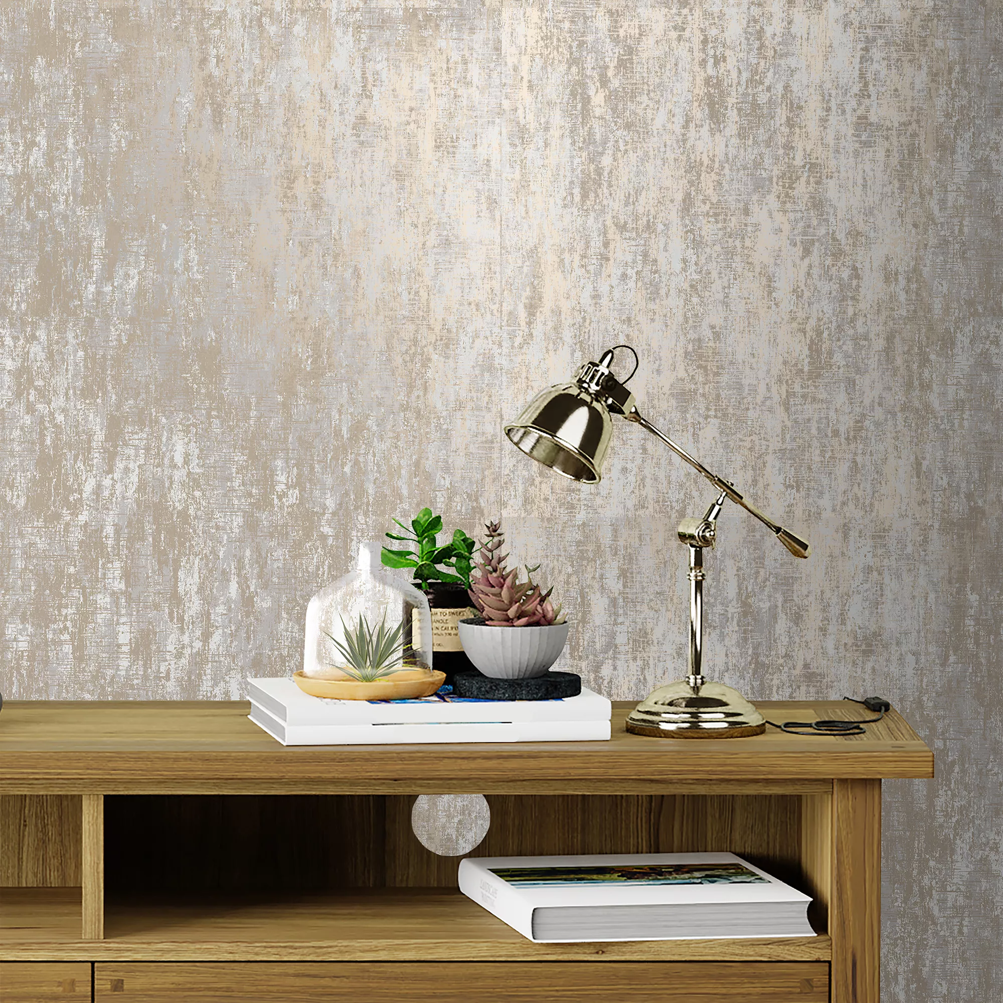 Laura Ashley Whinfell Champagne Metallic Effect Industrial Smooth Wallpaper 6 Laura Ashley Whinfell Champagne Metallic Effect Industrial Smooth Wallpaper - Image 4
