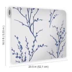 Laura Ashley Willow Midnight & Off White Floral Smooth Wallpaper -Trade Point Sale laura ashley willow midnight off white floral smooth wallpaper5011583467246 02t bq