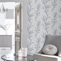 Laura Ashley Willow Midnight & Off White Floral Smooth Wallpaper -Trade Point Sale laura ashley willow midnight off white floral smooth wallpaper5011583467246 20i bq