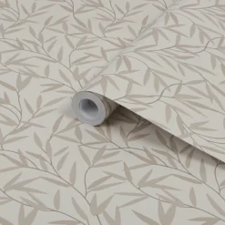 Laura Ashley Willow Neutral Leaf Smooth Wallpaper -Trade Point Sale laura ashley willow neutral leaf smooth wallpaper5011583467390 36c bq
