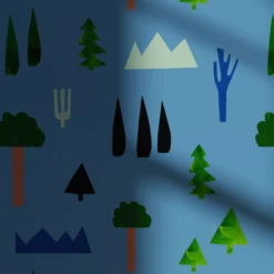 Lick Blue, Green, Black & Brown Trees 02 Smooth Wallpaper