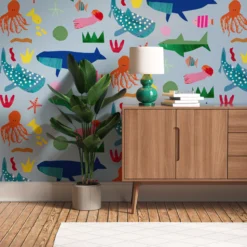 Lick Blue, Green, Pink, Orange & Yellow Marine 01 Smooth Wallpaper -Trade Point Sale lick blue green pink orange yellow marine 01 smooth wallpaper5060932647778 03i bq