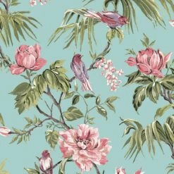 Next Birds & Blooms Duck Egg Floral Smooth Wallpaper -Trade Point Sale next birds blooms duck egg floral smooth wallpaper5011583520149 02c bq