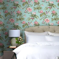 Next Birds & Blooms Duck Egg Floral Smooth Wallpaper -Trade Point Sale next birds blooms duck egg floral smooth wallpaper5011583520149 21i bq