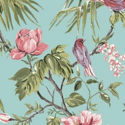 Next Birds & Blooms Duck Egg Floral Smooth Wallpaper -Trade Point Sale next birds blooms duck egg floral smooth wallpaper5011583520149 37c bq
