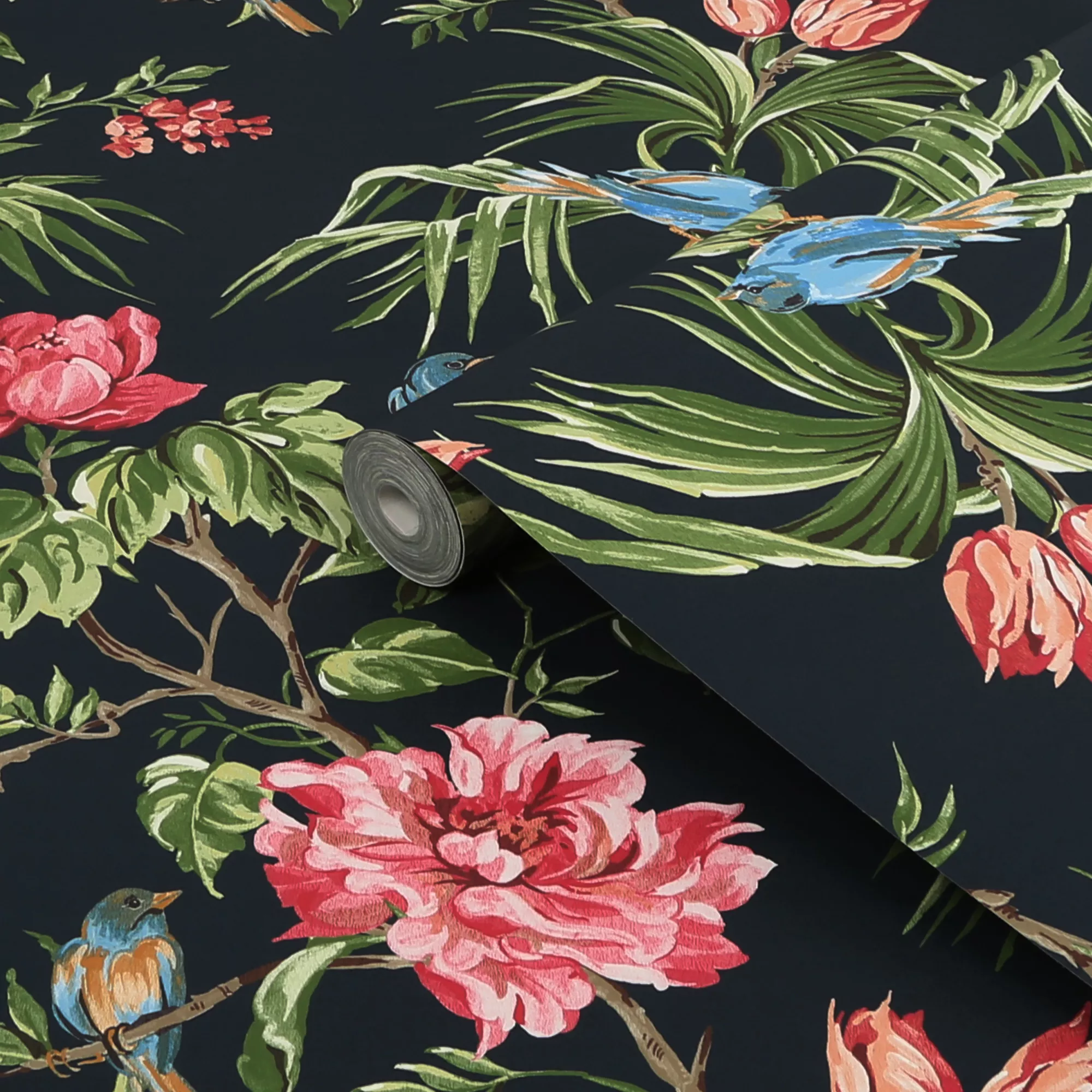 Next Birds & Blooms Navy Floral Smooth Wallpaper 3 Next Birds & Blooms Navy Floral Smooth Wallpaper