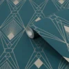 Next Deco Geometric Teal Metallic Effect Smooth Wallpaper -Trade Point Sale next deco geometric teal metallic effect smooth wallpaper5011583521979 36c bq