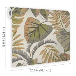 Next Jungle Leaves Orange Smooth Wallpaper -Trade Point Sale next jungle leaves orange smooth wallpaper5011583521405 02t bq