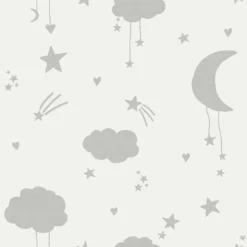 Next Moon & Stars Grey Smooth Wallpaper -Trade Point Sale next moon stars grey smooth wallpaper5011583522488 02c bq