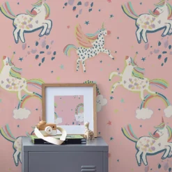 Next Party Unicorn Pink Smooth Wallpaper -Trade Point Sale next party unicorn pink smooth wallpaper5011583522365 21i bq