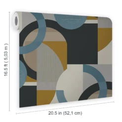 Next Retro Shapes Geo Blue Smooth Wallpaper -Trade Point Sale next retro shapes geo blue smooth wallpaper5011583520927 02t bq