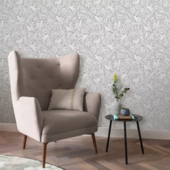 Rasch Grey Birds & Leaves Embossed Wallpaper -Trade Point Sale rasch grey birds leaves embossed wallpaper4000441950229 02i bq