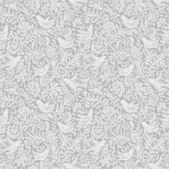 Rasch Grey Birds & Leaves Embossed Wallpaper