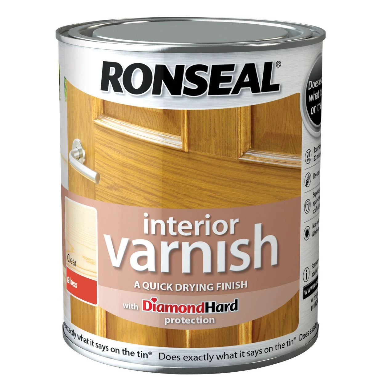 Ronseal Diamond Hard Clear Gloss Wood Varnish, 0.25L 3 Ronseal Diamond Hard Clear Gloss Wood Varnish, 0.25L